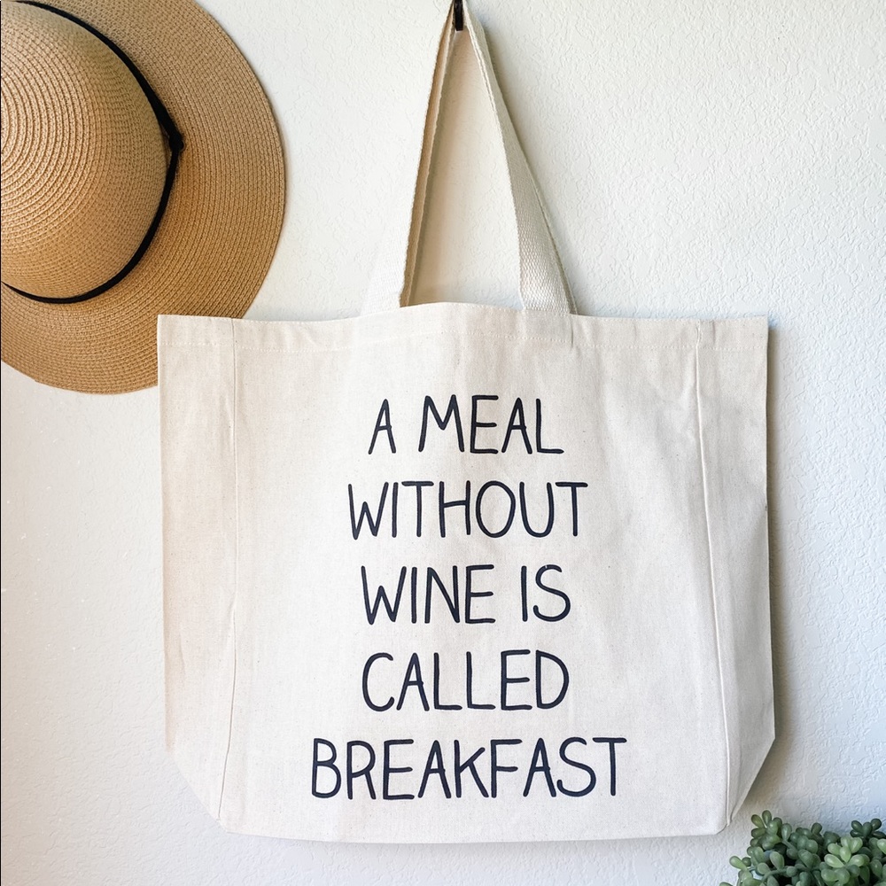 Funny Screen Printed Canvas Shopping Tote Bag - Handmade